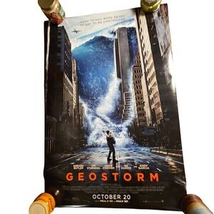 Geostorm 2017 Original Movie Poster 27x40 Gerard Butler Abbie Cornish D/S